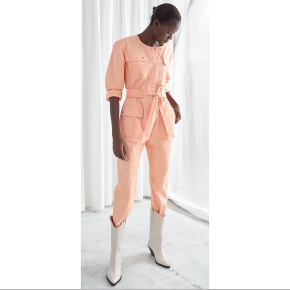 & OTHER STORIES ~Organic Cotton Tie Belt Jumpsuit (NWT) - Picture 4 of 11